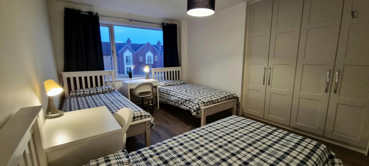 Bed in a comfy triple bedroom, in Grangegorman